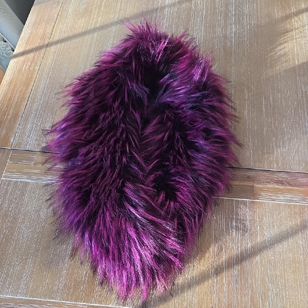 Plush Purple Faux Fur Stole